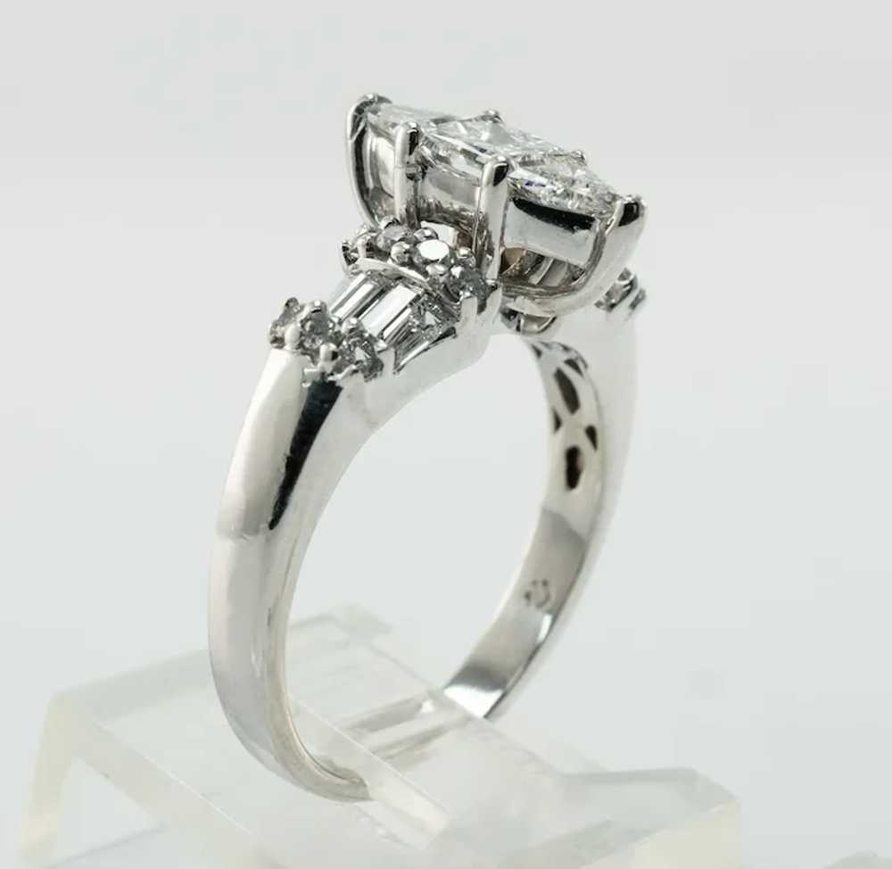 Princess Trillion Diamond  Engagement Ring 14K Wh… - image 7