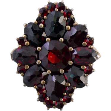 Bohemian Garnet Oval Cluster Ring - image 1