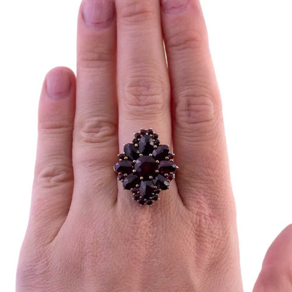 Bohemian Garnet Oval Cluster Ring - image 2