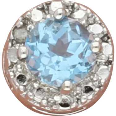 Sterling Silver Diamond Accent Blue Topaz Slider … - image 1