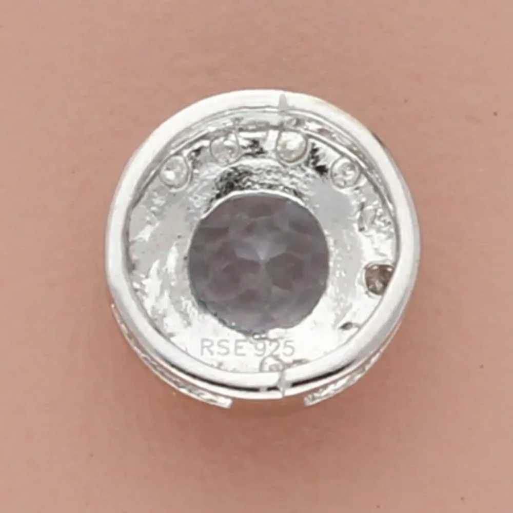 Sterling Silver Diamond Accent Blue Topaz Slider … - image 3