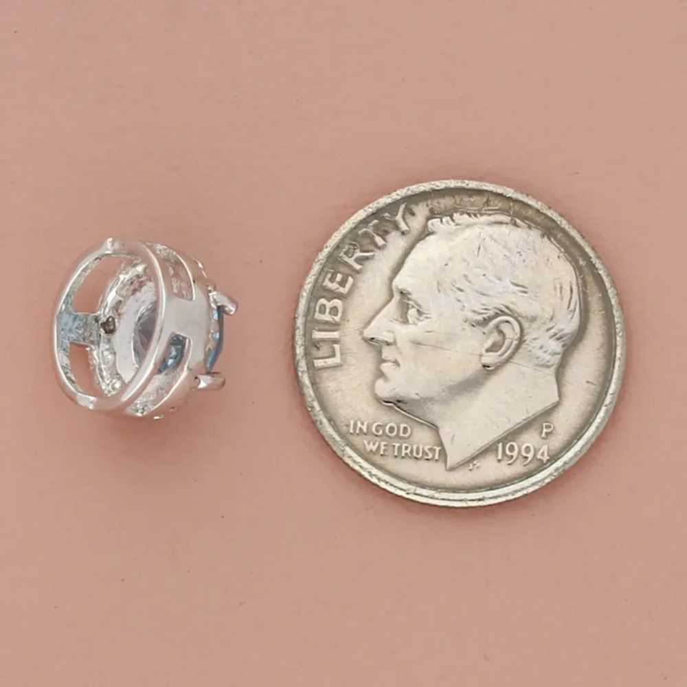 Sterling Silver Diamond Accent Blue Topaz Slider … - image 4