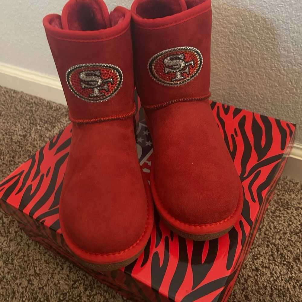 San Francisco 49ers fur boots - image 1