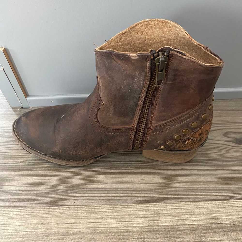 Circle G Western Cowboy Ankle Brown Boots 7 - image 10