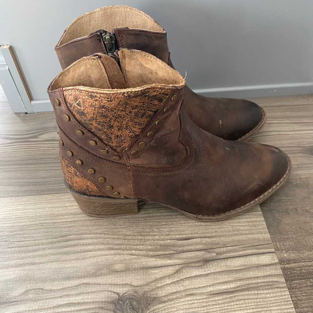 Circle G Western Cowboy Ankle Brown Boots 7 - image 5