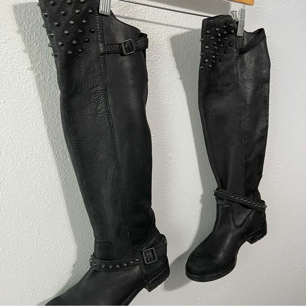 ASH leather studded knee high moto boot size 36.5… - image 4