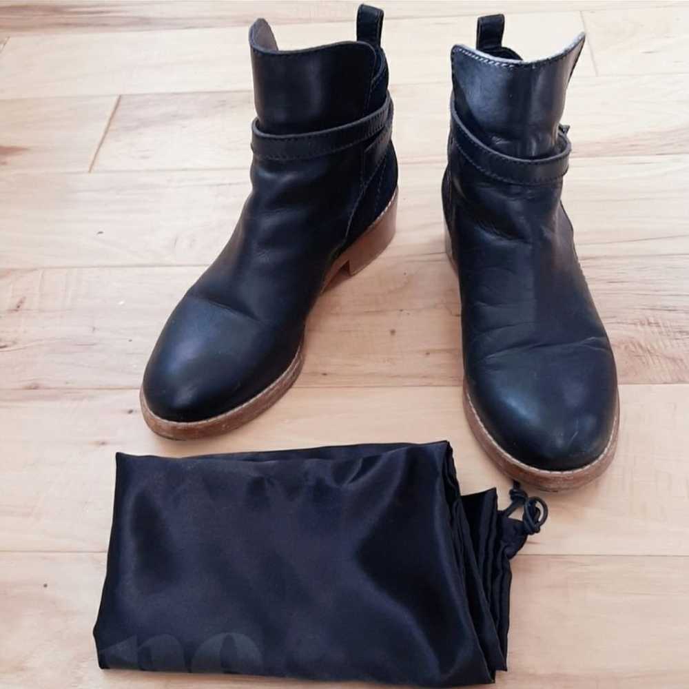 Acne Clover Black Leather Boots 40 - image 6