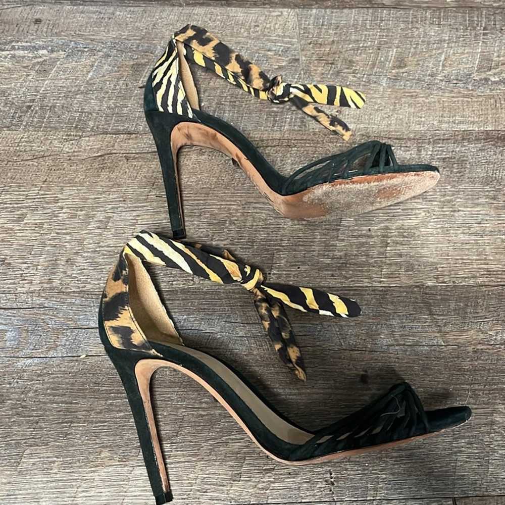 Schutz zebra print tie up heels - image 4