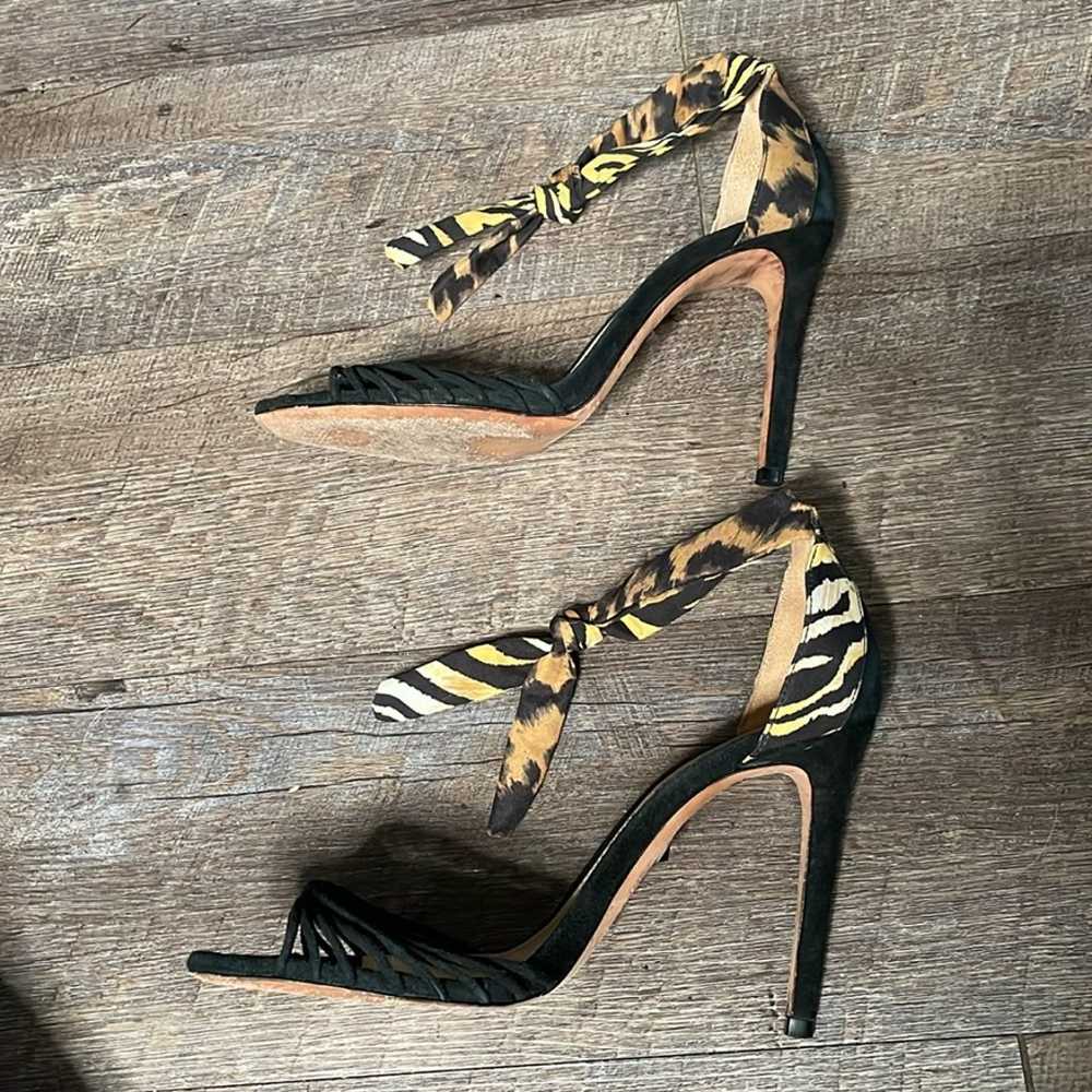 Schutz zebra print tie up heels - image 5