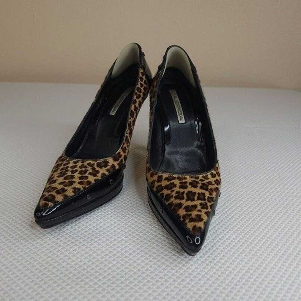 Vintage 90s Via Spiga Shoes Pumps Heels Leopard 7… - image 3