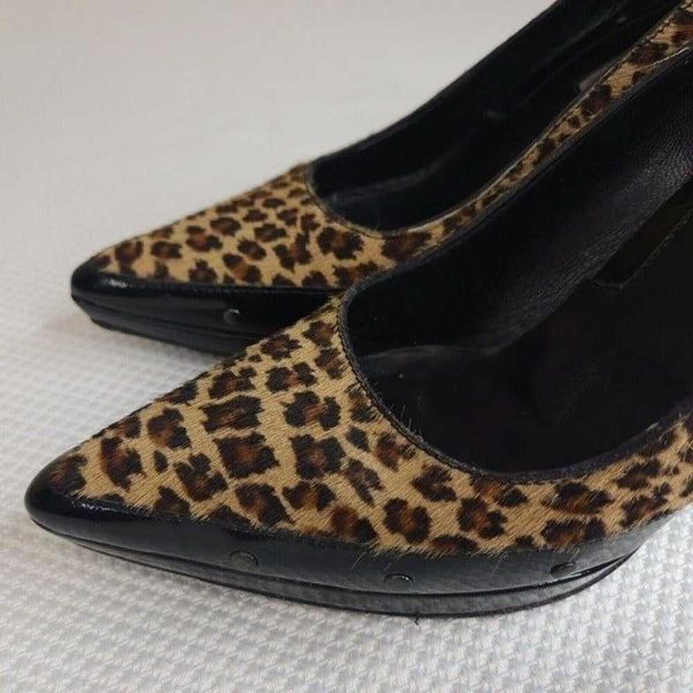 Vintage 90s Via Spiga Shoes Pumps Heels Leopard 7… - image 6