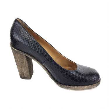 MM6 Black Snakeskin Pumps