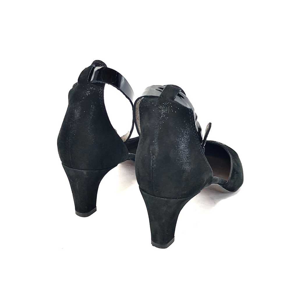 AGL Black Nubuck & Cap Toe Patent Leather Heels - image 10