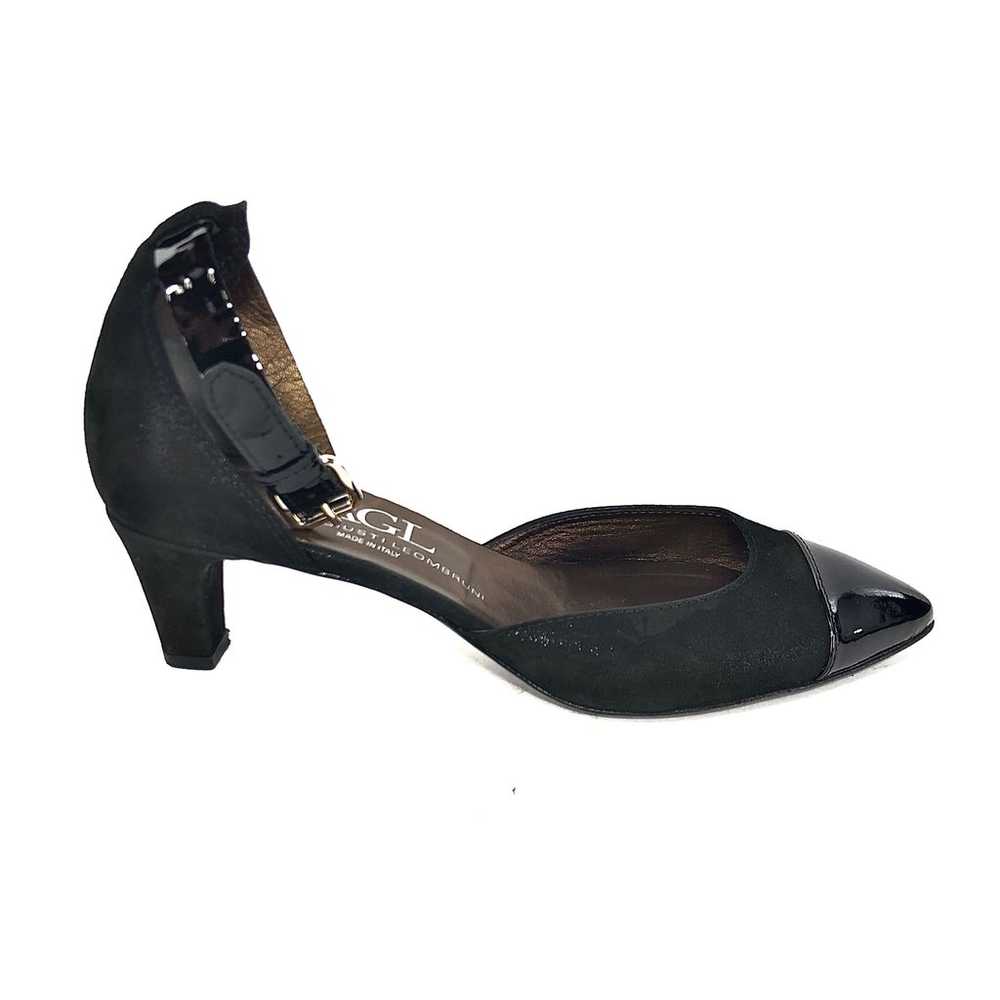 AGL Black Nubuck & Cap Toe Patent Leather Heels - image 6