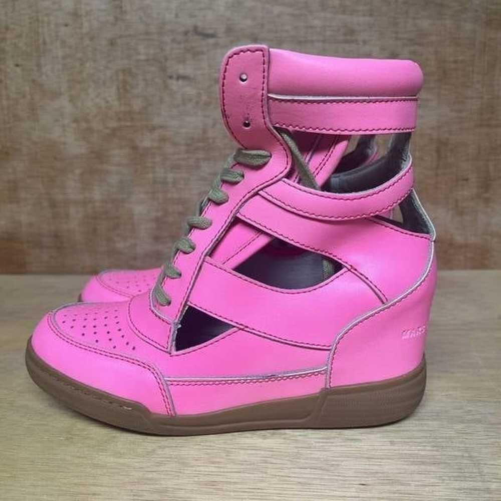 Marc by Marc Jacobs Neon Pink Cut Out Wedge Heels… - image 1