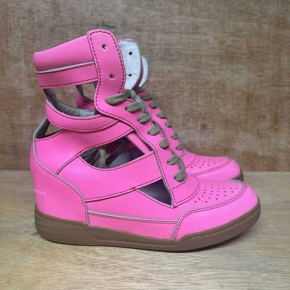 Marc by Marc Jacobs Neon Pink Cut Out Wedge Heels… - image 3