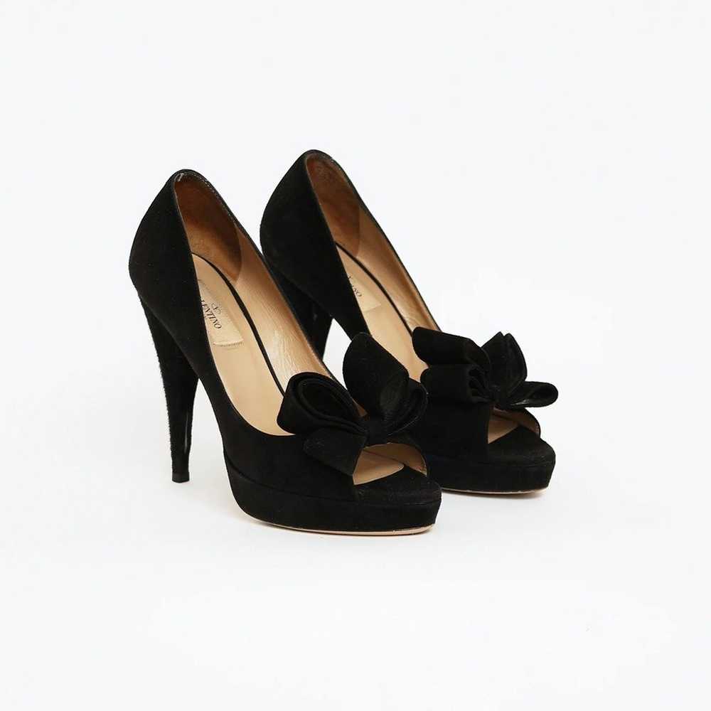 GENUINE VALENTINO SUEDE PEEP TOE BOW SUEDE SHOES … - image 1