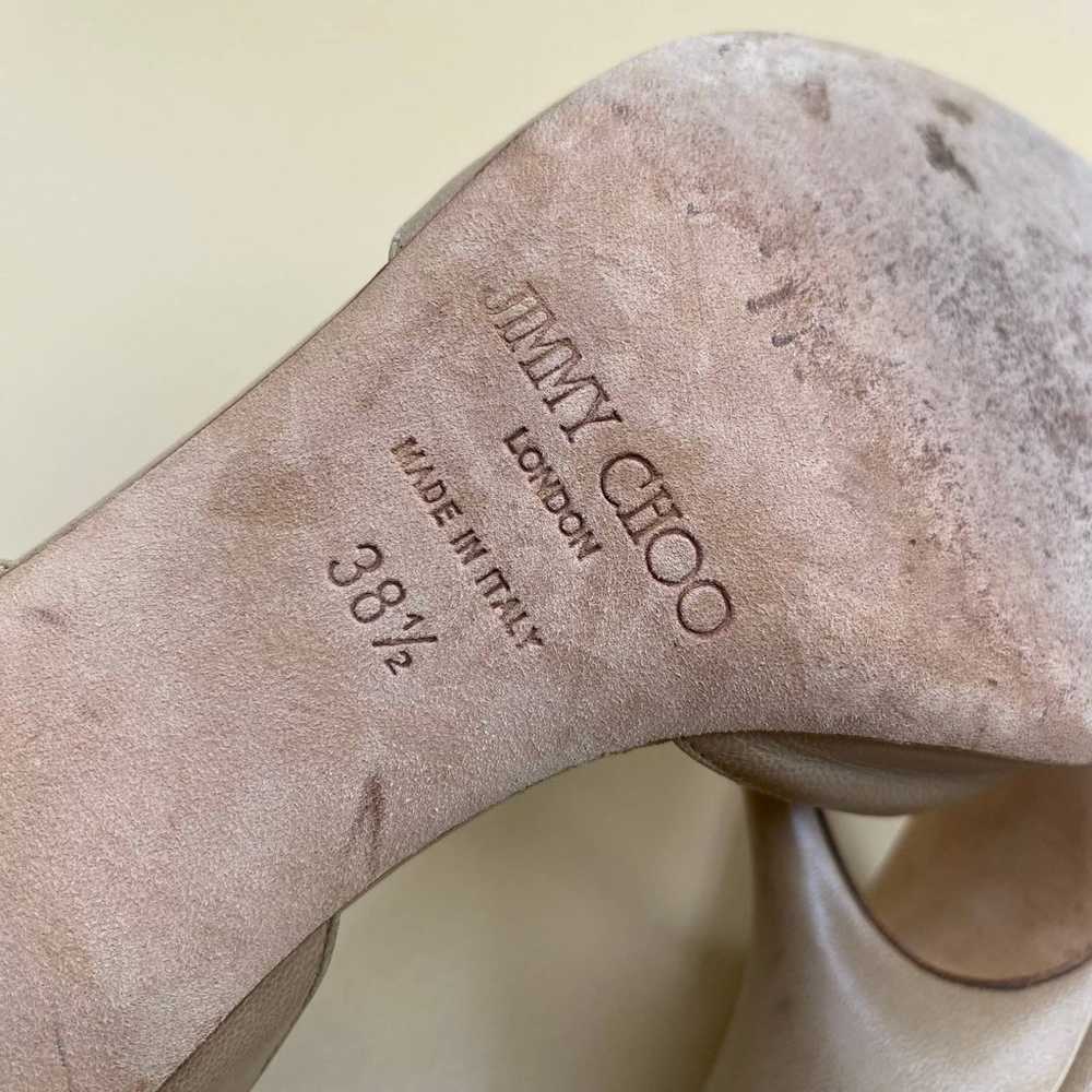 JIMMY CHOO D'Orsay Peep Toe Heels Size 38.5 Tan N… - image 10