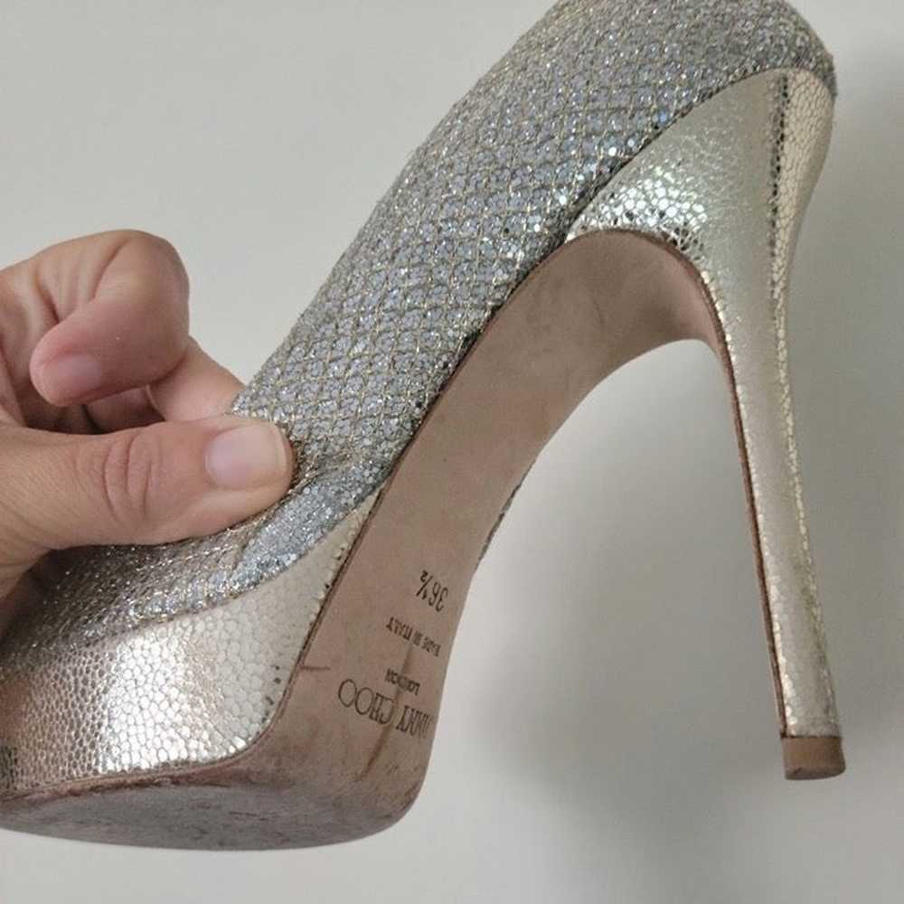 JIMMY CHOO Champagne Glitter "Luna" Heels...RARE! - image 9