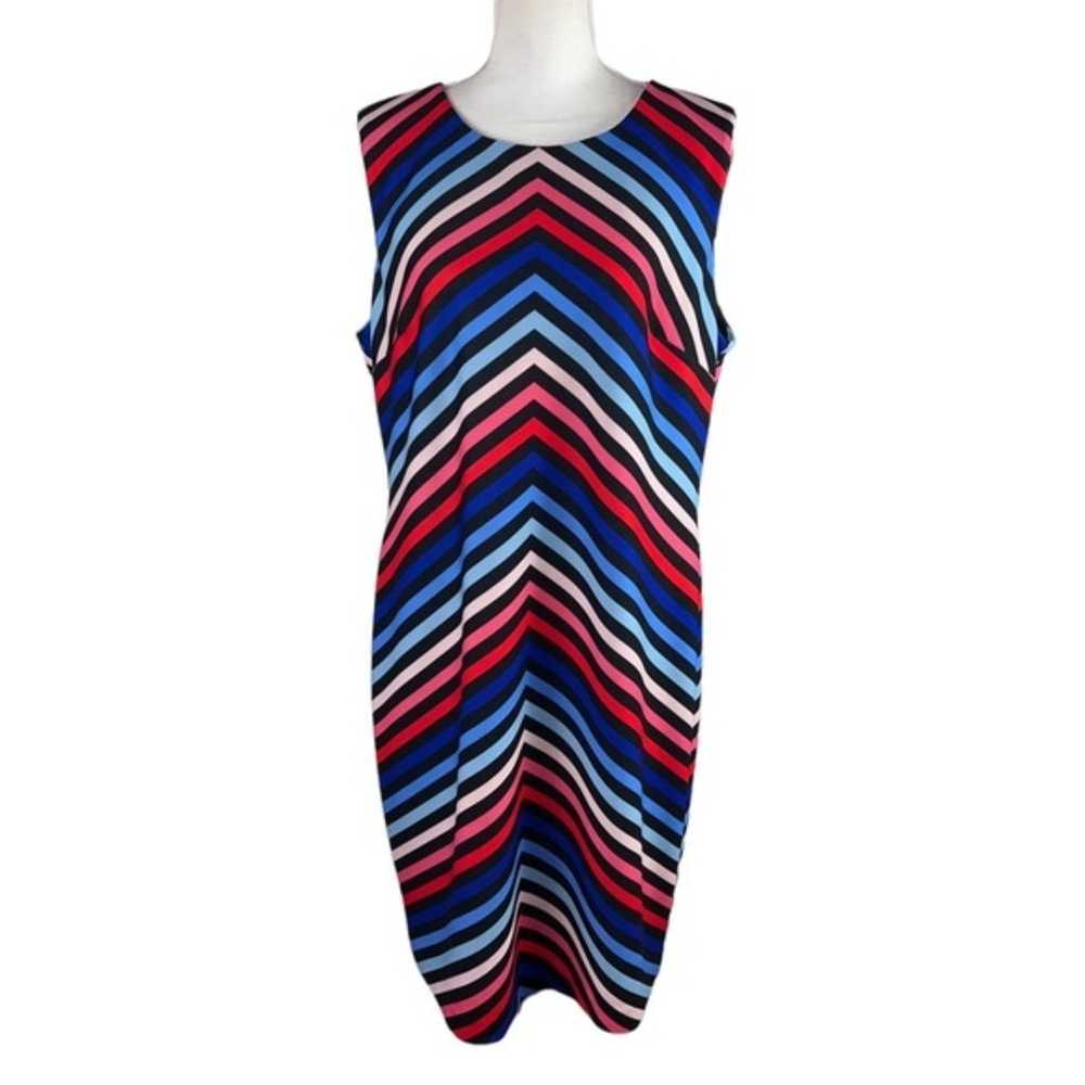 Tommy Hilfiger Sleeveless Dress Size 16 Chevron C… - image 1