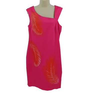Cache Womens 12 Pink Orange Tropical Leaf Print S… - image 1