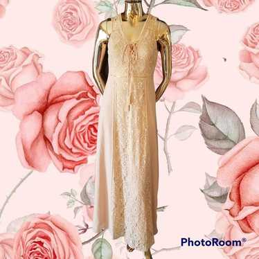 F21 Boho Beige Lace Maxi Dress + S - image 1