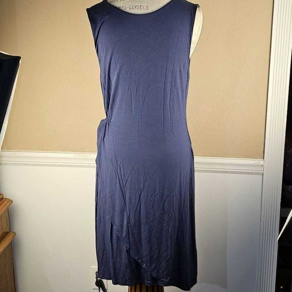 Garnet Hill Womens Blue Sleeveless Faux Wrap Dres… - image 2
