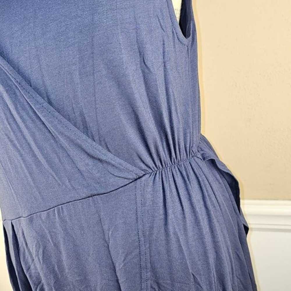 Garnet Hill Womens Blue Sleeveless Faux Wrap Dres… - image 3