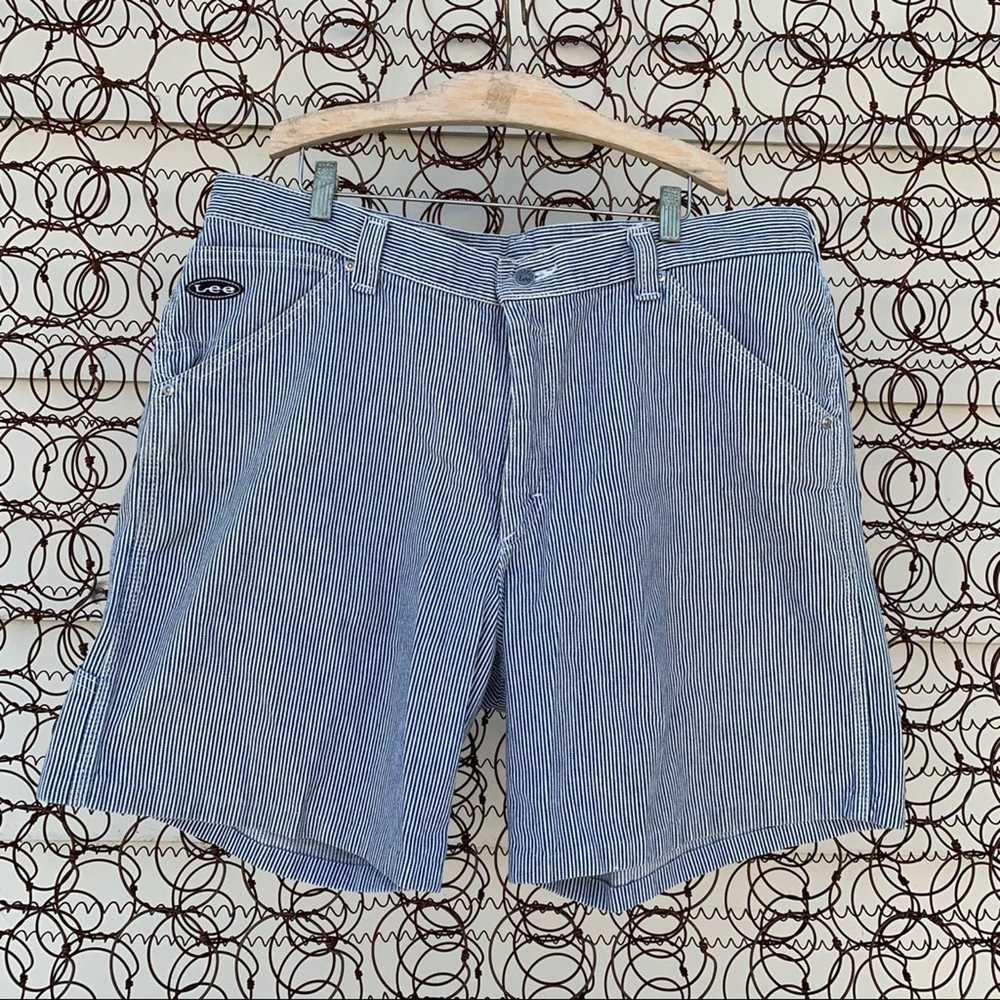 Lee Vintage Lee railroad stripe denim jean shorts - image 1
