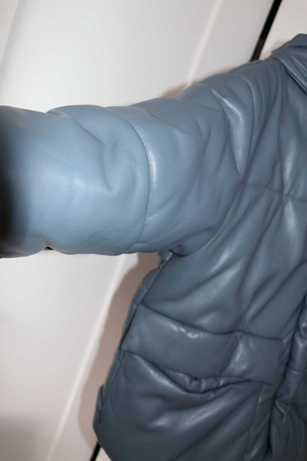 Nanushka Blue Vegan Leather Puffer Jacket - image 3