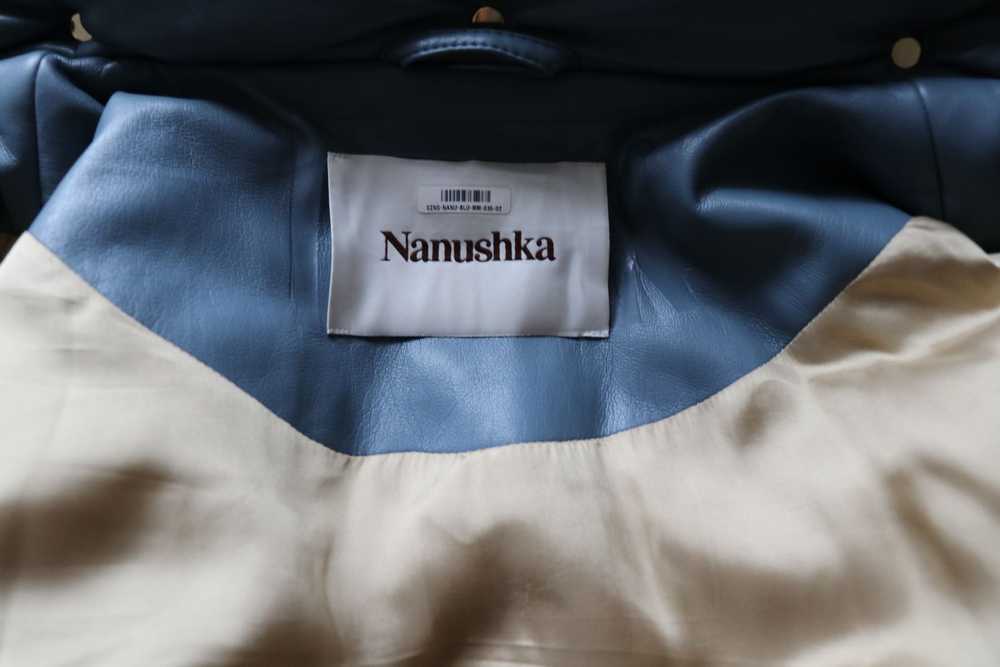 Nanushka Blue Vegan Leather Puffer Jacket - image 7
