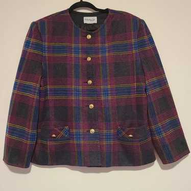 Designer Women's Vintage Henry Lee Purple Plaid B… - image 1