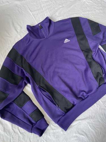 Adidas × Streetwear × Vintage Purple Adidas 1/4 Zi