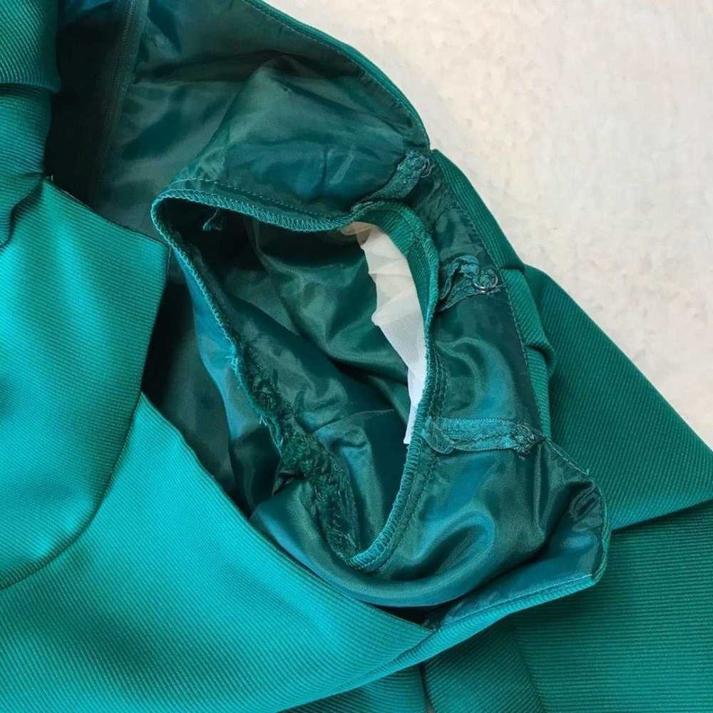 Vintage Dress Renaissance Green Puffed Shoulders … - image 9