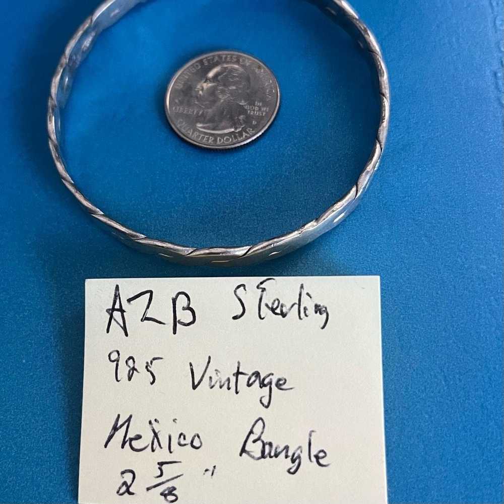 Sterling Silver AZB Vintage Sterling Silver Bangl… - image 11
