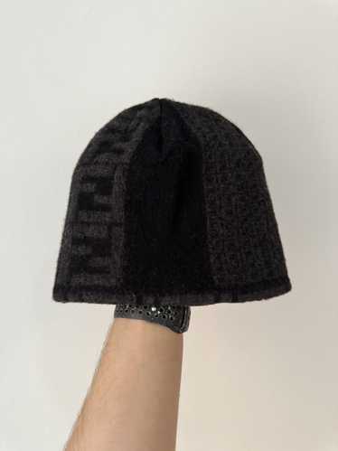 Fendi Fendi Wool Black Hat Beanie FF Monogram Knit