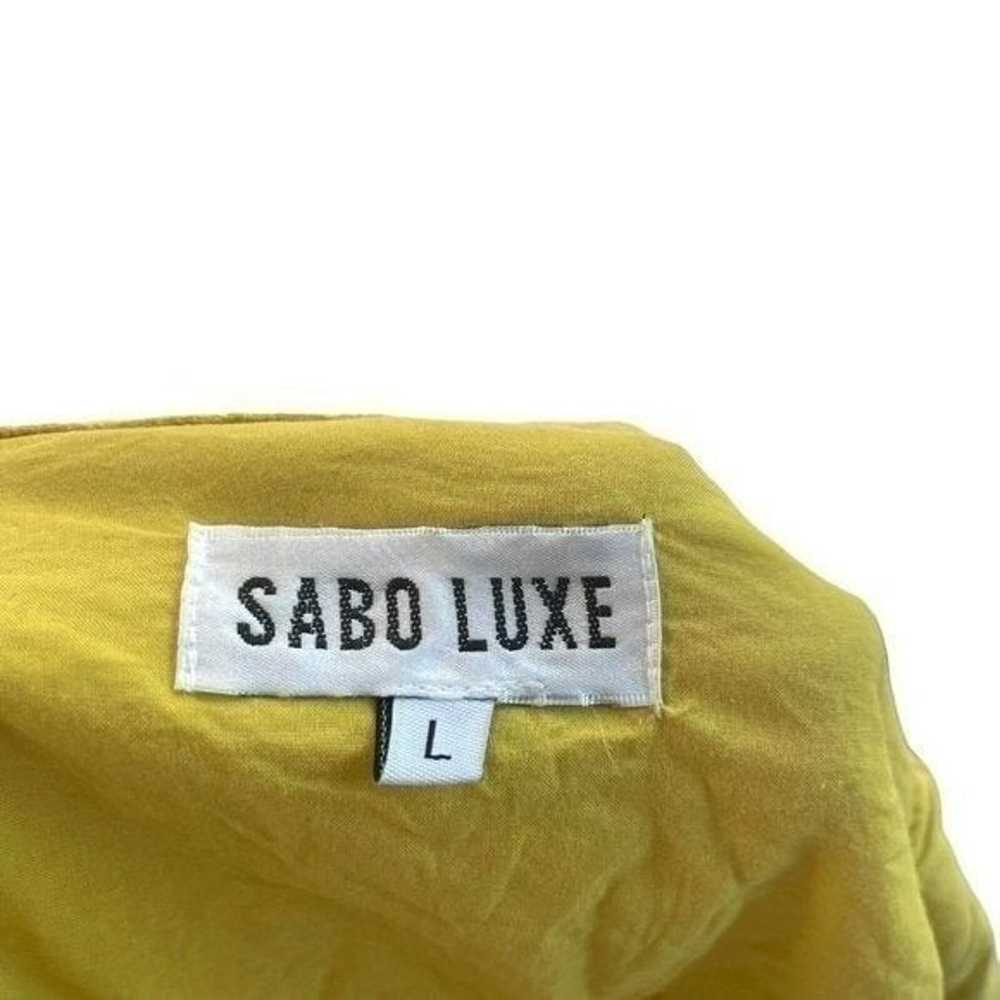 Sabo Luxe Front Slit Open Back Wrap Midi Dress Go… - image 10
