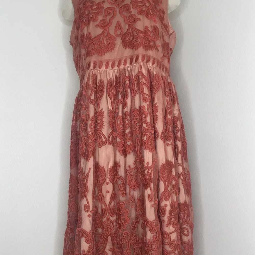 Sundance Burnt Orange Floral Embroidered Dress Sz… - image 1