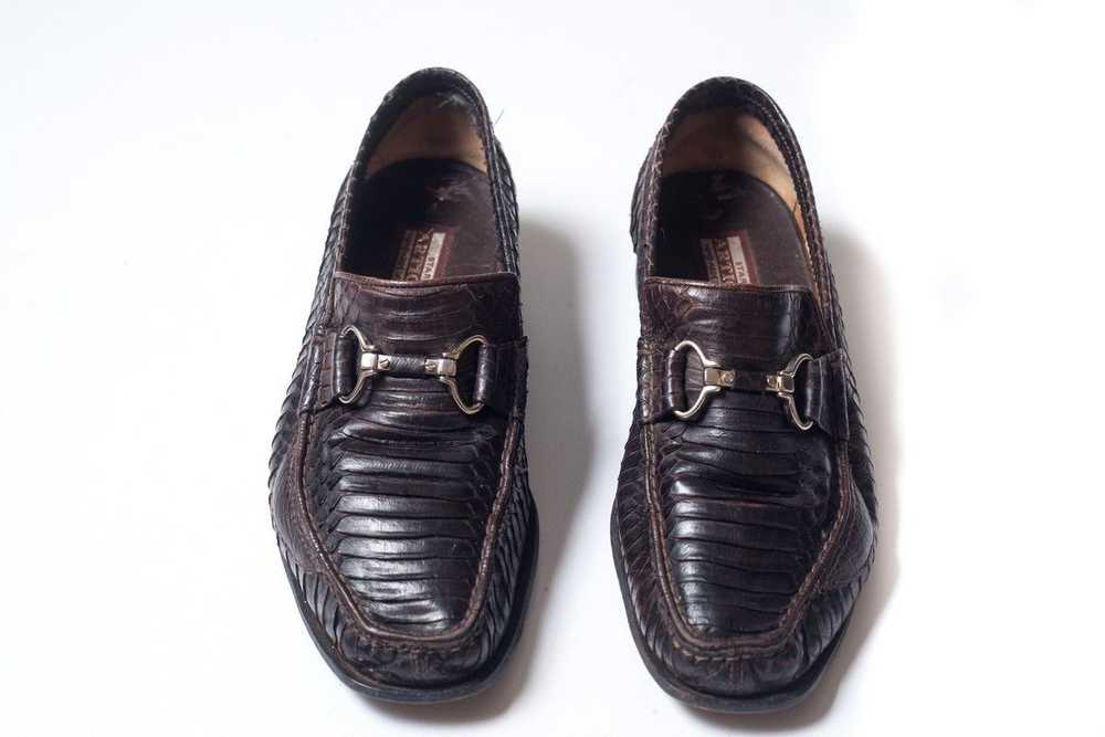 Artioli ARTIOLI Mens Brown Python Leather Loafers… - image 4