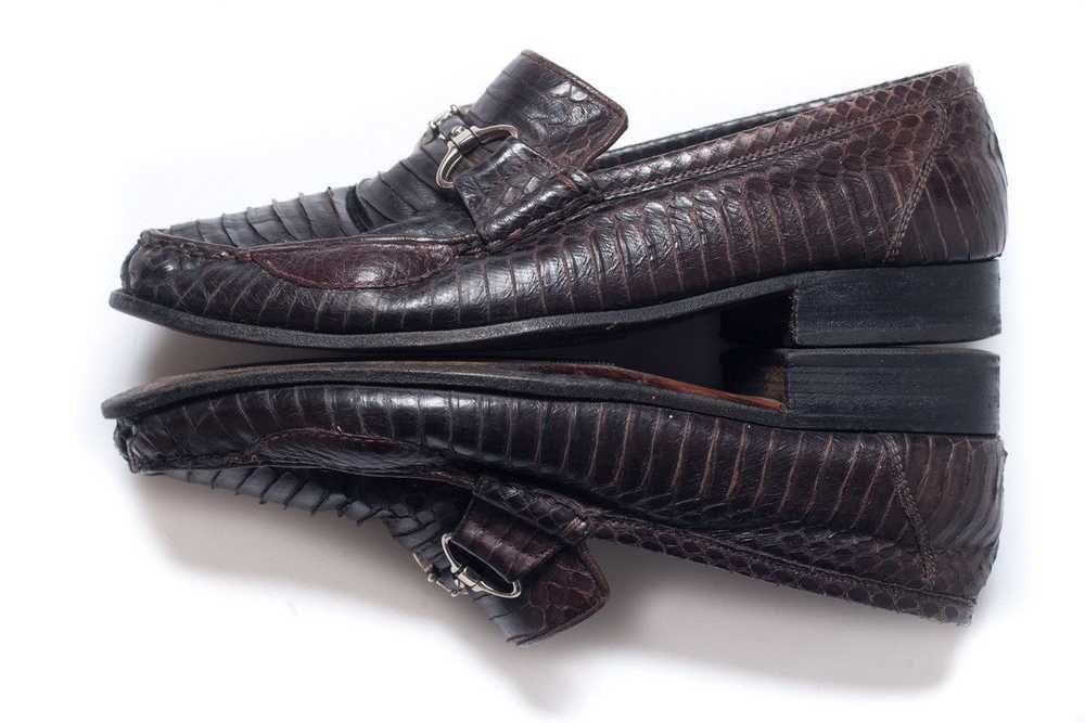 Artioli ARTIOLI Mens Brown Python Leather Loafers… - image 5
