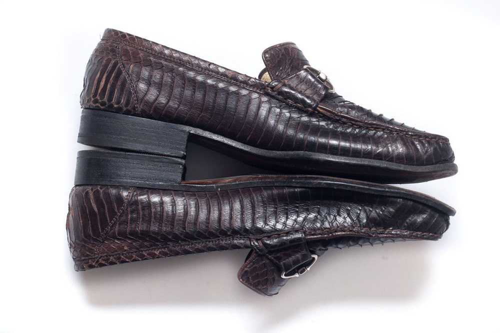 Artioli ARTIOLI Mens Brown Python Leather Loafers… - image 6