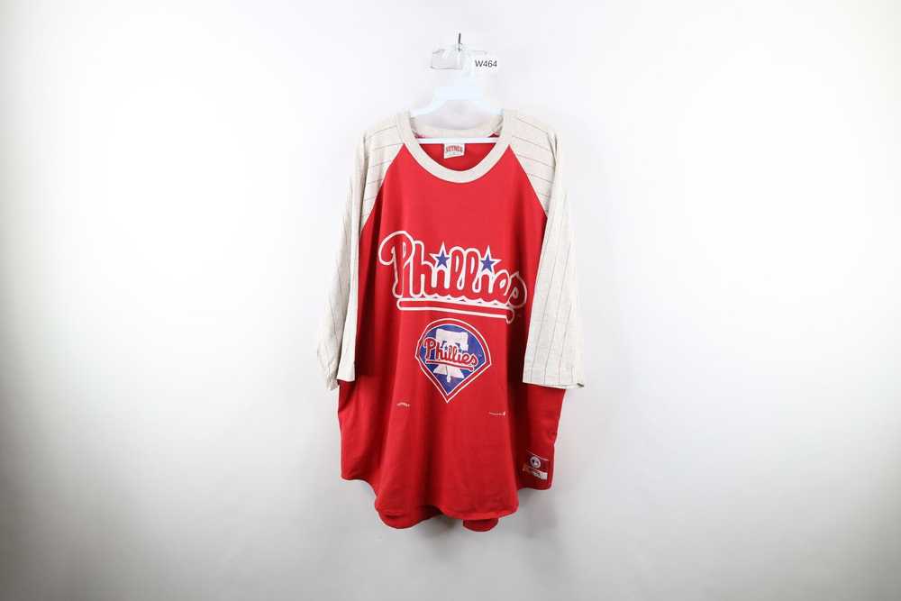 Vintage Vintage 90s Phillies Baseball 3/4 Sleeve … - image 1