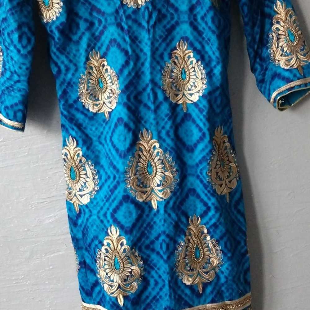 Hand embroidered Kurtis dress s/m 15" across the … - image 5