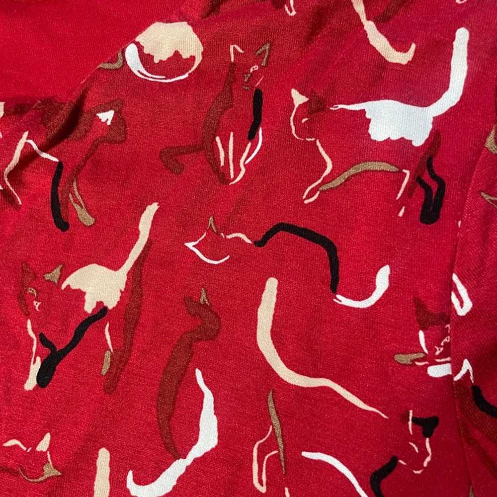 Hobbs London Fara Jersey mid length Dress red cat… - image 7