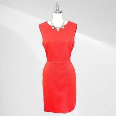 Tahari Coral Textured Wrap Dress w Pockets 8 Medi… - image 1