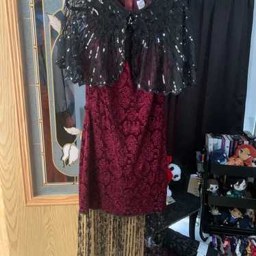 Velvet flapper dress and caplet - image 1