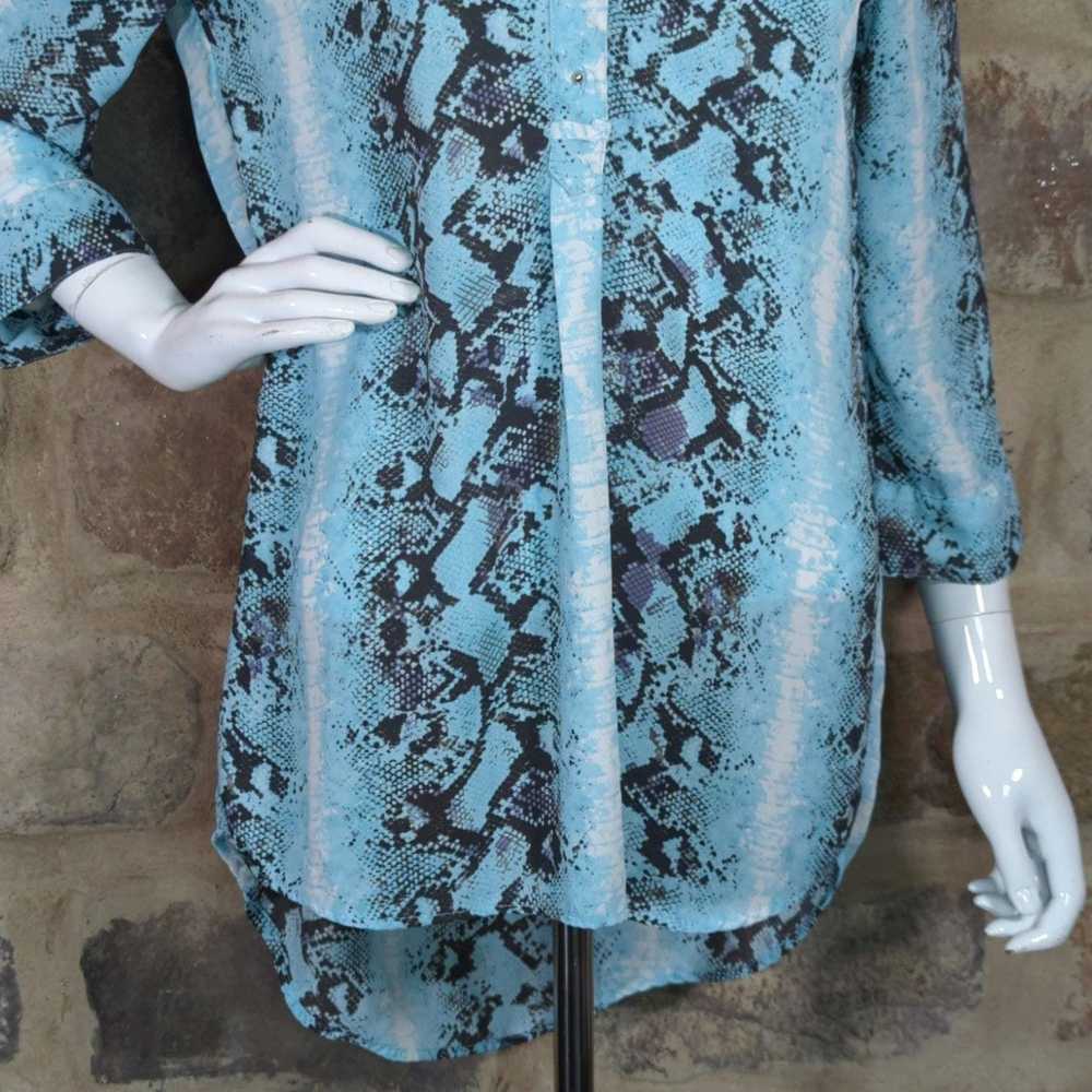 Other Jennifer & Grace Tunic Top Blue Brown Snake… - image 3