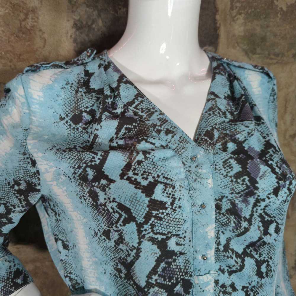 Other Jennifer & Grace Tunic Top Blue Brown Snake… - image 4