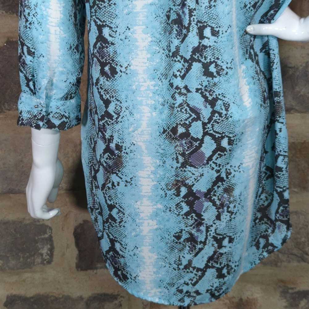 Other Jennifer & Grace Tunic Top Blue Brown Snake… - image 7