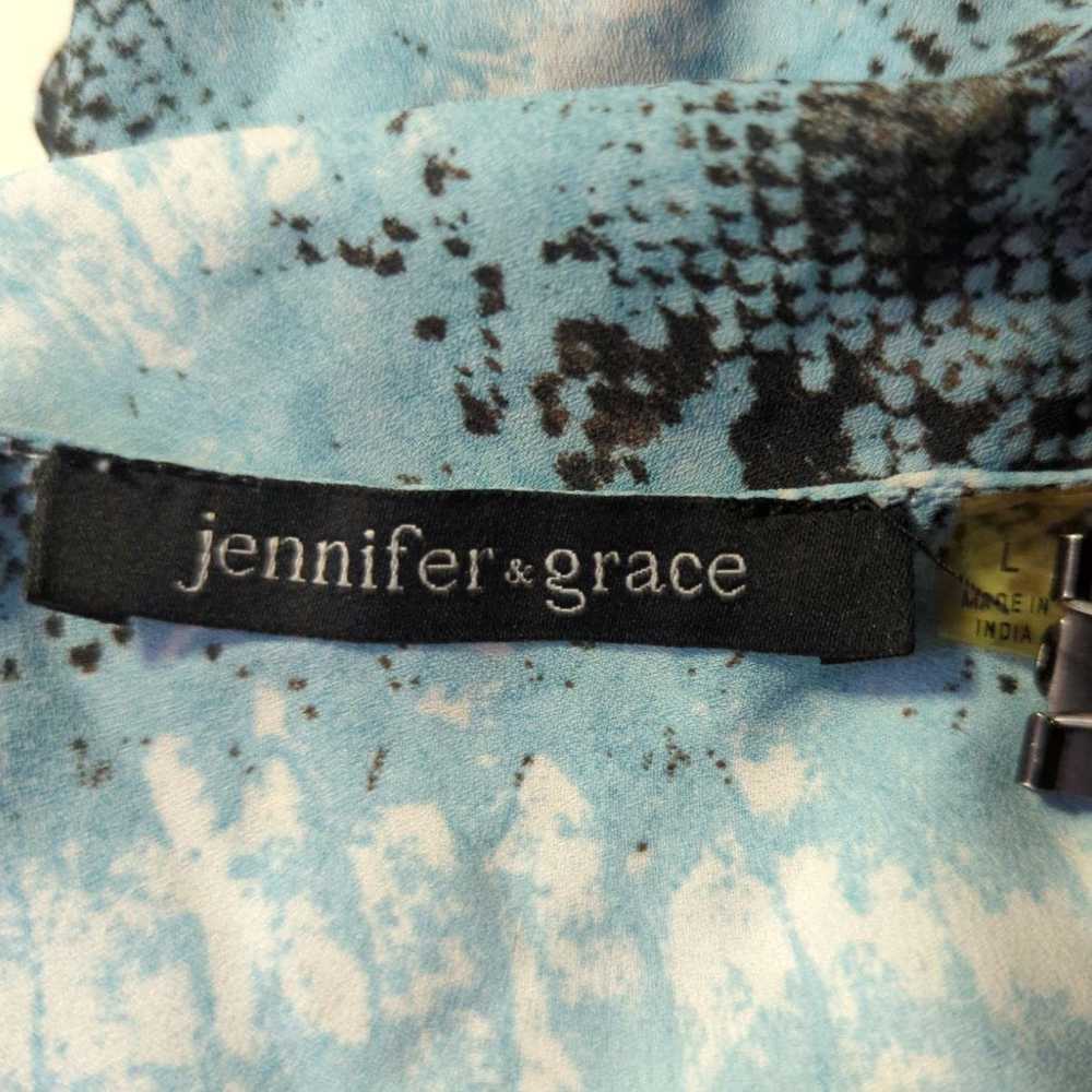 Other Jennifer & Grace Tunic Top Blue Brown Snake… - image 8